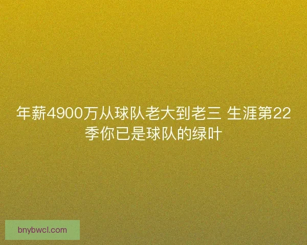 年薪4900万从球队老大到老三 生涯第22季你已是球队的绿叶