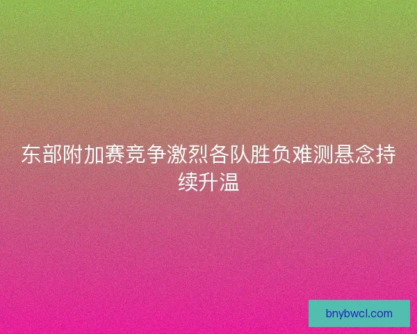 东部附加赛竞争激烈各队胜负难测悬念持续升温