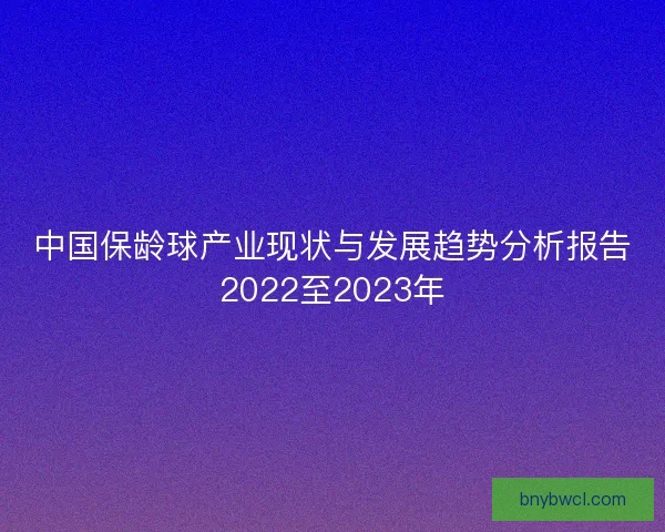 中国保龄球产业现状与发展趋势分析报告2022至2023年