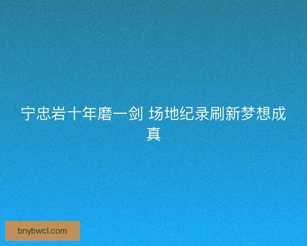 宁忠岩十年磨一剑 场地纪录刷新梦想成真